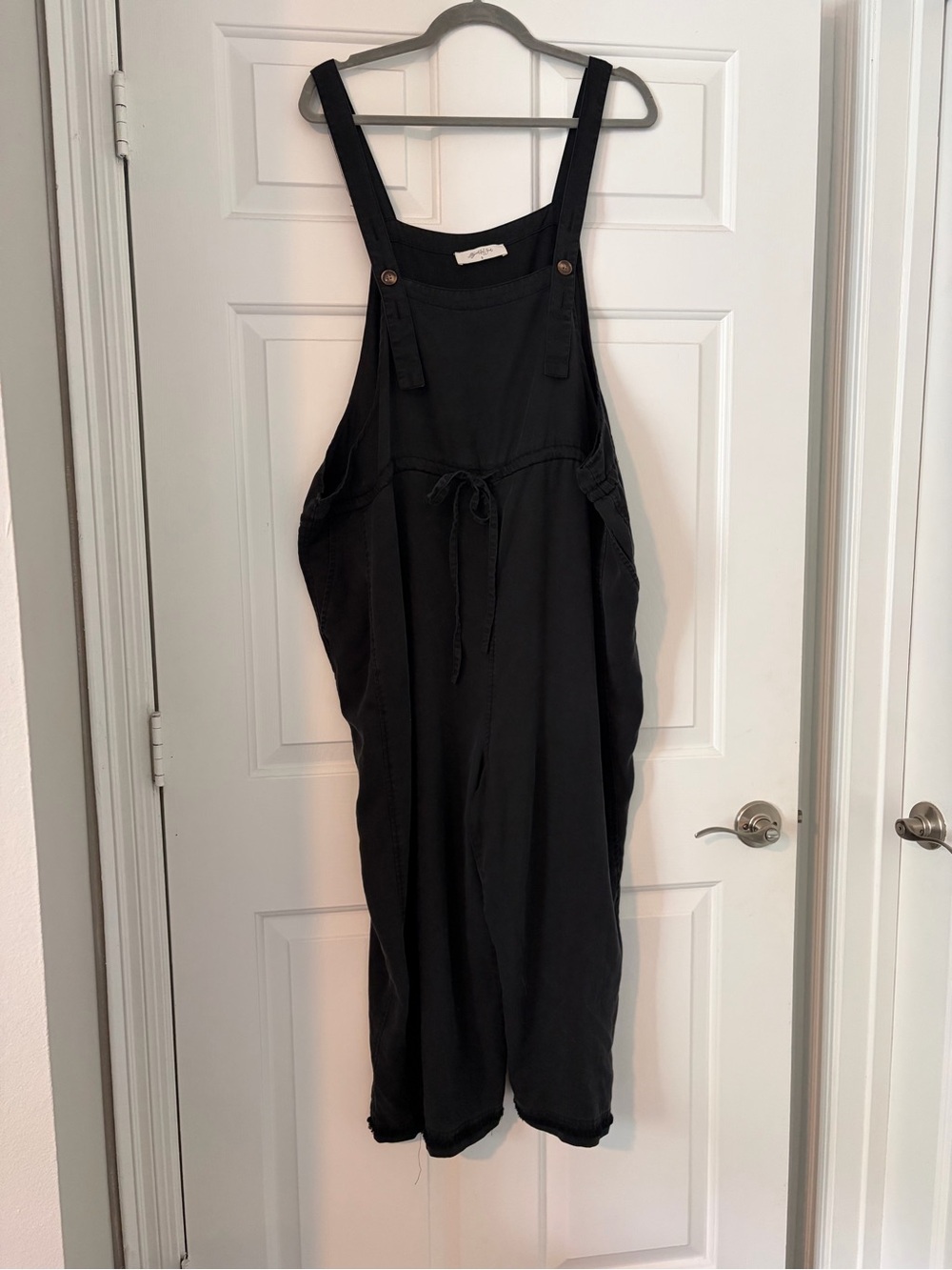 Black Wide-Leg Women's Overalls Jumpsuit